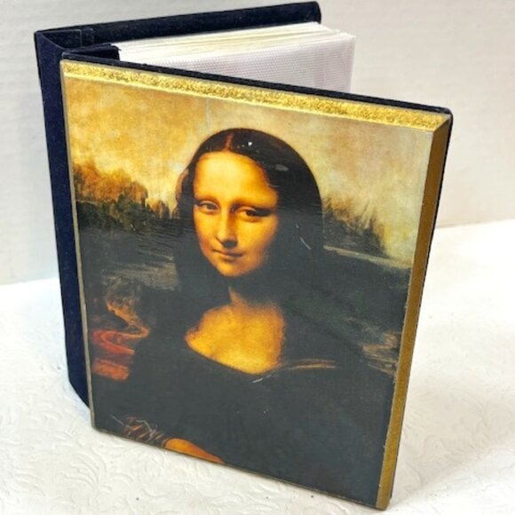 Wooden Mona Lisa Cover 100 Photos 4"x6" Table Photo Album Art Deco - Picture 1 of 15